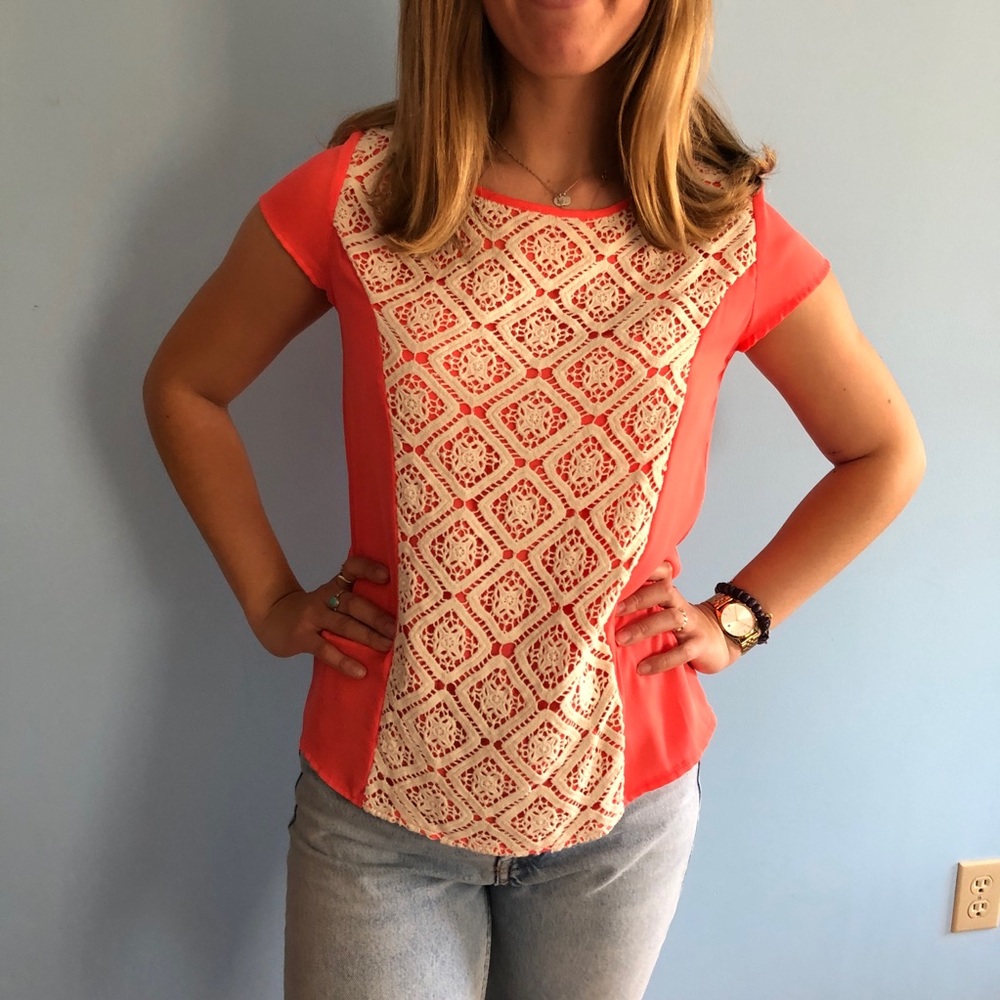 Coral and lace top :)